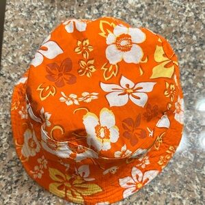 Floral Urban 1972 Orange Kids Bucket Hat
